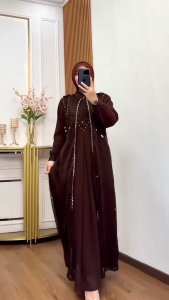 COD Devita Dress Brokat Ceruty Babydoll Dress Wanita Terbaru Kekinian Gamis untuk Kondangan Viral