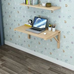 Solid Wood Folding Table & Wall Computer Desk: A Space-saving Solution