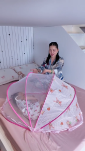 Màn chụp tự bung gấp gọn - Mùng chụp tự bung cho bé chống muỗi cao cấp Kiều Phi có che ánh sáng