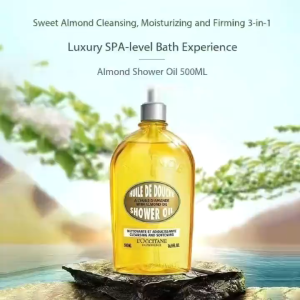 L’OCCITANE Almond Shower Oil 500ml – Enriched with Omega-9 Rich Sweet Almond Oil & Grapeseed Oil Gently Cleanses