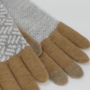 Knitted Gloves Non Slip Faux Wool Fleece Lined Touch Screen Full Finger Winter Warm for Men Women Driving