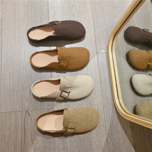 Retro Slip-On Flat Bottom Womens Slippers Soft Sole Outdoor Wear Spring New Korean Style Lazy Person Slip-On Shoes