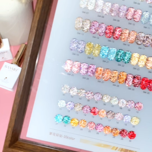 SANMO 30-Color Diamond Glitter Nail Glue with Swatch Diamond Glittering Glittering Quality Glowing Good Quality