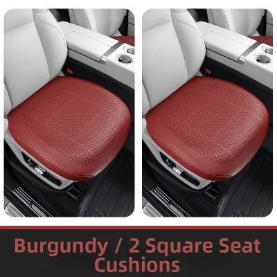 Perforated Breathable Nappa Leather Car Seat Pad 3 Piece Set