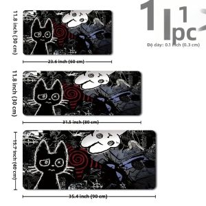Tấm Lót Bàn Làm Việc VIKAMA Emo Dark Graffiti Animal XXL Đế Cao Su Chống Trượt Miếng Lót Chuột Chơi Game Với Họa Tiết Mèo & Thỏ Phong Cách Đường Phố Hiện Đại Trang Trí Bàn Làm Việc Dùng Cho Bàn Phím