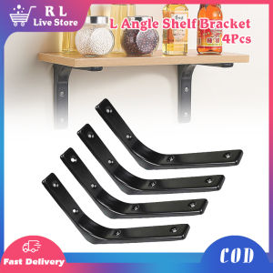 4PCS L-Shaped Wall Mount Shelf Bracket Heavy Duty Floating Shelf Support Bracket With Screws Saving Space