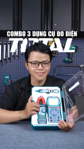 Combo bút thử điện TOTAL TOS24067 12V - 300V  & đồng hồ vạn năng kỹ thuật số 1000V  & kềm đo AC kỹ thuật số DC/AC 400A