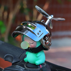 Cute Xlongren Yellow Duck Helmet Bamboo Dragonfly Battery Car Car Decoration Bicycle Electric Motorcycle Decorations