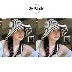 Striped Folding Sun Visor Fisherman Hat