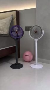 Modern Air Circulator Fan 5 Speeds Adjustable Height Quiet Portable Pedestal Stand Fan USB-C for Home Bedroom Office RV Camping