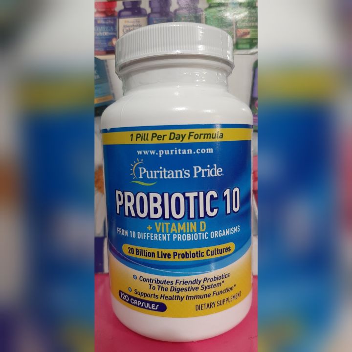 Probiotic 10 + Vitamin D 20 Billion Live Pribiotic Cultures 120 ...