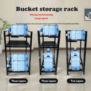 【COD&Local】2/3 Tier Bucket Rack Heavy Duty Metal Rack Water Gallon Rack Space Saving Mineral Water Dispenser Storage Rack Heavy Duty 5 Gallon Water Can Stand Water Container Storage Bracket