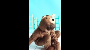 Children Cosplay Teddy Bear Costume Holiday Party School Stage Costumes Funny Hooded Onesie Set Stage Performance Clothes