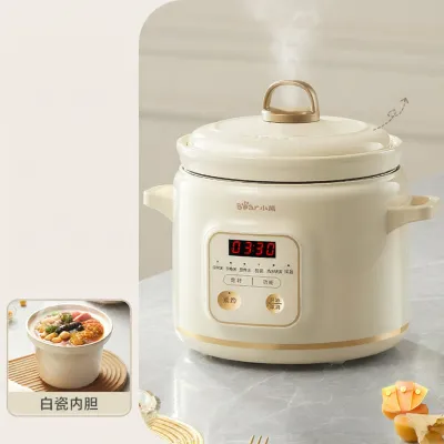 [China Plug Adapter Needed] Bear | Fully Automatic Ceramic Hotpot for Soup Stewing Baby Food Cooking