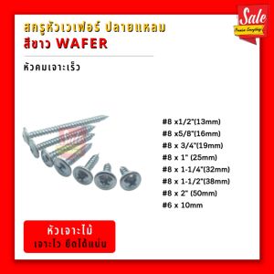 สกรูหัวเวเฟอร์ สกรู เวเฟอร์ หัวเวเฟอร์ ปลายแหลม สกรูหัวหมวก สกรูหัวร่ม #8 บรรจุ200-500ตัว