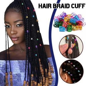 [Lady Sugar] 100 Pcs/Lot Hip-hop Golden Silver Dreadlock Hair Beads Adjustable Hair Braid Cuff Clip for Hair Accessories