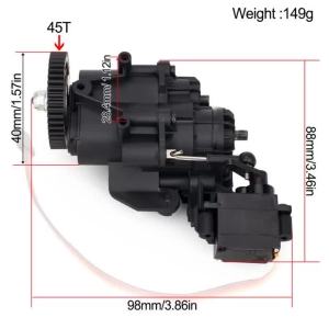 Dual Speed Transmission Gearbox with Servo & Internal Gears for 1/10 TRX4 TRX6  RC Crawler Car Upgrade Parts