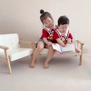 [SG SELLER] Kids Sofa Armchair / Childrens Room Wooden Baby Kindergarten Cute Little Sofa Baby Sofa / Fabric / Leather