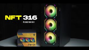 NUBWO พัดลมเคส ARGB PC CASE FAN ถอดประกอบได้สูงสุด 3 ตอน รุ่น NFT316 Black/White รับประกัน 1 ปี