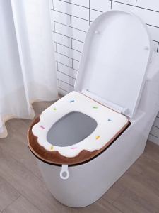 Universal Waterproof Thickened Donut Toilet Seat Cover with Simple Design for Household Use Fits Most Standard Toilets Anti Slip
