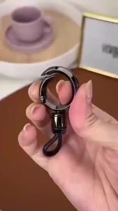 YONGRUN 1PC Car Keychain Pendant Quick Release Metal Key Ring with Flexible Loop Stylish Key Holder Accessory for Men and Women