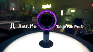 JisuLife Table Fan Pro 3 Rechargeable  Air Purifier Fan 100 Speeds Strong Wind 10000mAh Battery With Light and Digital Display For Office