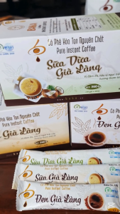 Cà Phê Hòa Tan Sữa Dừa Già Làng Baka Coffee - Tinh Cà Phê Nguyên Chất Sữa Dừa Tự Nhiên - Hộp 12 gói