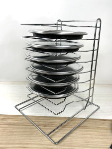 Thickened Stainless Steel Pizza Baking Tray Commercial Drying Rack 8/14 Pizza Tray Baking Net Storage Rack Pizza Cooling Rack