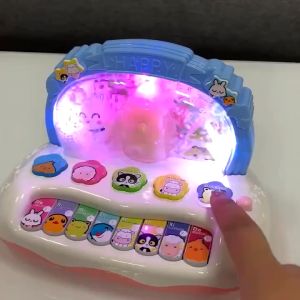 Children Early education Baby Rotating Music Piano with Light Sound Educational Toys Kids Gift Animals Sounding Keyboard BabyVoice keyboard Play Type