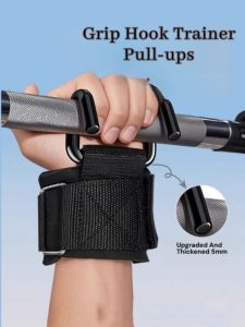 Power Grip Wrist Brace Booster Hooks for Weight Lifting Bodybuilding Deadlifts Pull Ups Strength Workout Accessories