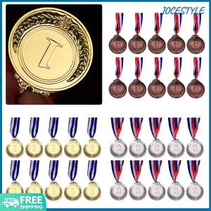 10ชิ้น เหรียญสำหรับการแข่งขัน เหรียญรางวัล 2 นิ้ว 1st 2nd 3rd พร้อมริบบิ้น สําหรับโรงเรียน กีฬา ประชุม สําหรับเด็ก ของเล่นสำหรับเด็กเหรียญรางวัลเหรียญทองแดงสีเงินทองมงกุฎสำหรับเป็นของที่ระลึกการแข่งขันฟุตบอลรางวัลสำหรับเป็นของขวัญกีฬากลางแจ้ง