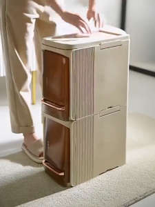 Nearra 20cm Foldable Plastic Gap Cabinet Space-Saving Side Cabinet For Bathroom Kitchen And Living Room