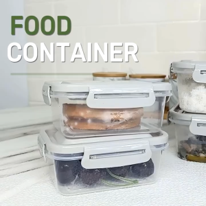 4/6-Pieces Safe Fresh Keeper Reusable Food Storage Box Airtight Locking Lid Freezer & Microwave Safe Lunch Box for Office & School