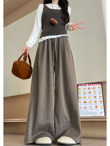 Caramel Yamamoto Glutinous Pants Womens 2025 New Small Size Lazy Drape Casual Straight Leg Floor-Length Trousers