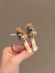 Cute Bear Side Clippers Womens Hair Accessories Versatile Fringes Bob Bristle Clip on Trendy Duckbill Clip Fashionable Hairpins