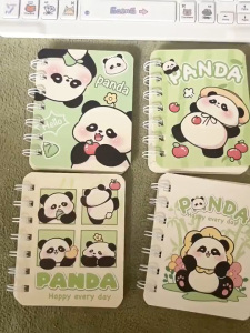 Cute Panda Notebook Cartoon 🐼 可爱熊猫笔记本A7 Buku Nota Panda Comel A7 Hadiah Mini Menulis Stationery Student Writing Drawing Pocket