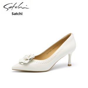 Slim Heel Camellia Pointed Toe Pumps