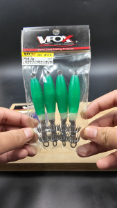 VFOX PICK SQUID JIG Double Hook 4 in 1 Pack Mata Candat Sotong Perambut Gewang Sotong