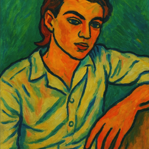 Tranh Nghệ thuật "Người Đàn Ông Màu Xanh" VIETSMART ART - Acrylic 60 x 70cm