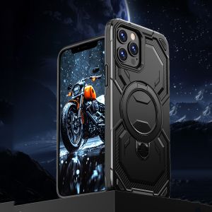 Luxury Magsafe Magnetic Wireless Charging Armor Phone Case For iPhone 16 15 14 13 12 11 Pro Max Plus 16E 16 E Ring Stand Cover