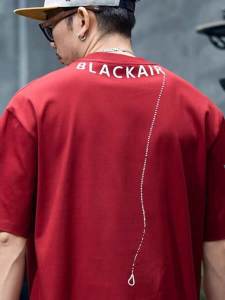 Heavyweight Pure Cotton Summer Short Sleeve T-Shirt Mens Loose Fit Large Size Red round Neck Student Top Youth Fashion Casual Wear