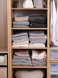 【READY STOCK】Household wardrobe cotton linen visible clothing storage box | wardrobe drawer style fabric organizing box | washable toy storage box | foldable underwear storage box