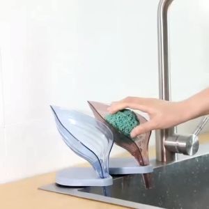 Self Draining Soap Box Leaf Shape Soap Holder Plastic Soap Dish for Kitchen Bathroom-Paez Official
