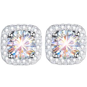 East Beauty | 999 Pure Silver Moissanite Stud Earrings