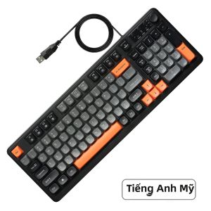 Congdi | 98 Phím Bàn Phím Chơi Game Có Dây Đèn Nền RGB Keycaps Cảm Ứng Mềm Mại Bàn Phím Số Đầy Đủ Bàn Phím Chơi Game Văn Phòng Tiện Dụng Có Núm Điều Chỉnh Âm Lượng