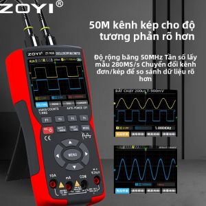 Máy Đo Dao Động Kênh Đôi 50 MHz ZT-703S Với Bộ Lưu Trữ Dạng Sóng 280MS Đồng Hồ Vạn Năng Kỹ Thuật Số Bộ Tạo Tín Hiệu 3 Trong 1 Cho Điện DIY