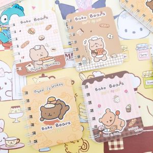 Portable Mini Size Blank Diary Notebook Baking Bear Cartoon Cute High Aesthetic Value Student Use Memo Notebook Small Book
