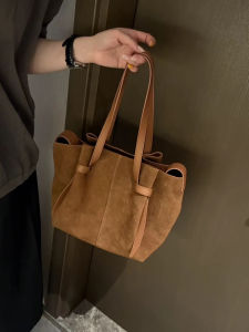 Heliao 2025 New Frosted Leather Tote Bag Womens Commuter Bag Large Capacity Single Shoulder Handbag Soft Style Fashion