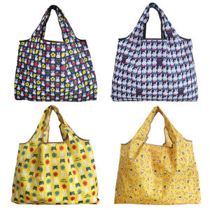 Kawaii Miffy Cute Large Folding Shopping Bag Portable Portable Eco-friendly Bag Business Travel Storage Bag Gift Toy for Girl