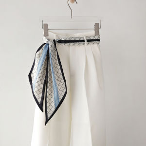 XUANXUAN | Elegant White Stripe Thin Decorative Womens Belt